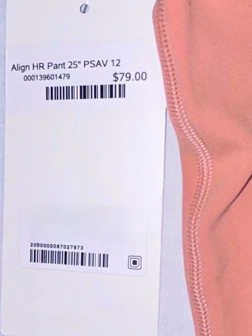 NWT LULULEMON SIZE 12 ALIGN HIGH RISE 25”LENGTH PANT AUTHENTIC PINK SAVANNAH